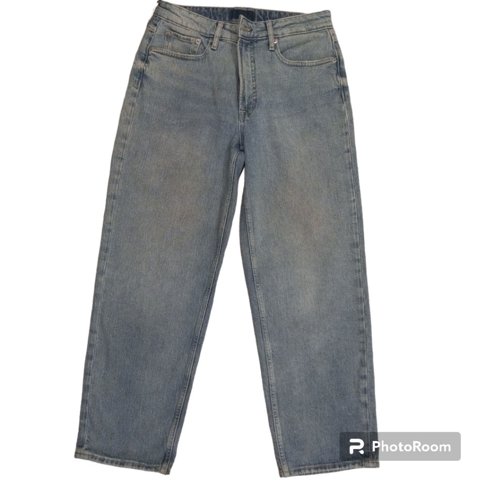Women 8 Free Assembly Vintage Straight Leg Jeans Faded Blue Y2K Denim